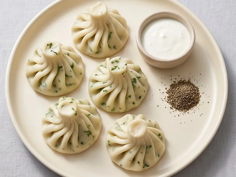 Хинкали с сыром и зеленью: Сулугуни, творог, зелень. Без мяса.
